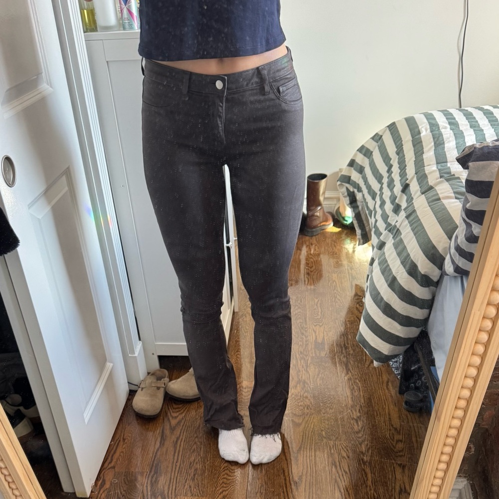 L'AGENCE washed black slim bootcut jeans